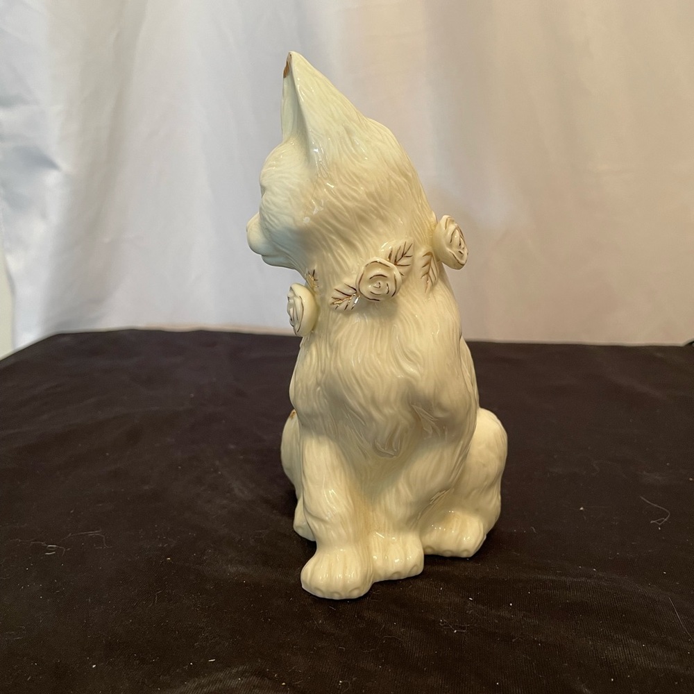 Cat Figurine Formalities Baum Bros White Gold Kitty Kitten Figure 24kt Ceramic - Picture 2 of 10